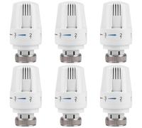 Aicharynic Testina termostatica M30 x 1,5, 6 pezzi: valvola termostatica radiatore antigelo, per riscaldamento, termostato per termosifone, termostato per bagno, per valvole del radiatore