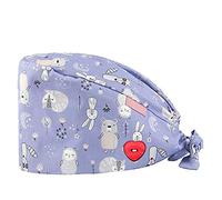 AIchenYW OP Cappellino in cotone chirurgico, per infermieri, medici, capelli lunghi, regolabile, unisex, chemo bandana, berretto da lavoro, turbante, B2-A, Taglia unica