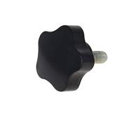 Aicosineg Star Knobs - Pomello di serraggio con filettatura maschio, vite di serraggio manuale, parti di ricambio M8 x 32 mm, lunghezza 20 mm, nero, 10 pezzi
