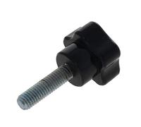 Aicosineg Star Knobs - Pomello di serraggio con filettatura maschio, vite di serraggio manuale, parti di ricambio M8 x 32 mm, lunghezza 30 mm, nero, 5 pezzi