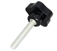 Aicosineg Star Knobs - Pomello di serraggio con filettatura maschio, vite di serraggio manuale, rimozione rapida, parti di ricambio M10 x 50 mm, lunghezza 60 mm, nero, 6 pezzi