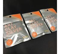 Aida Chemical Art Clay Silver 50 g set di 3 argilla metallica preziosa nuova ...