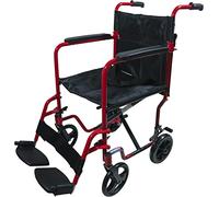 Aidapt Red Aluminium Compact Transport Wheelchair (idoneo per IVA sollievo nel Regno Unito)