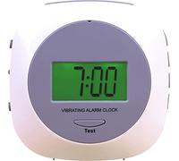 Aidapt Sveglia a vibrazione. Non disturbare il partner, con display LCD, con cinturino con clip, supporto integrato per supporto da scrivania, funzione snooze, retroilluminazione integrata