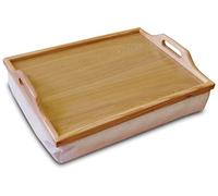 Aidapt - Vassoio in legno con cuscino, colore: Beige