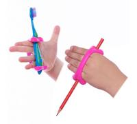 AIDBONES Pugno Terapeutico (Pack da 2) Rosa 10 cm - Aiuto alla Presa per Neonati e Bambini - Supporto per Sonagli, Giochi e Piccole Posate - Inclusione e Autismo