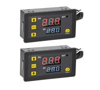 Aideepen W3230 - Regolatore di temperatura, 2 pezzi, DC 12 V, 20 A, termostato digitale, per riscaldamento e raffreddamento, interruttore di temperatura