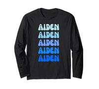 Aiden Retro Name Stack Design Maglia a Manica