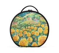 aidingzhi A Field Of Yellow Roses Trousse per il trucco con scomparti e maniglia, custodia impermeabile per cosmetici con divisori regolabili 27,9 cm