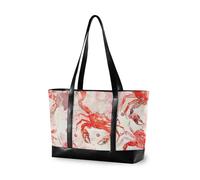 aidingzhi Acquerello Animale Granchio Marshmallow Rosso e Bianco Borsa per computer portatile per le donne con borse con cerniera per il lavoro per Piscina Palestra Drogheria Viaggi con pannolino