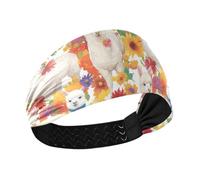 aidingzhi Alpaca Semplice Fiori Estivi Antiscivolo Fasce Elastiche larghe fasce per capelli da donna per Pallavolo Basket Ciclismo Calcio