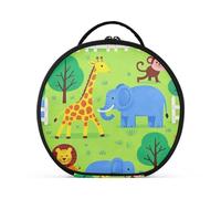 aidingzhi Animal Zoo - Borsa da viaggio con giraffa, elefante, scimmia, accessori da viaggio, con cerniera, da donna, con divisori regolabili, 27,9 cm