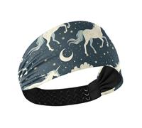 aidingzhi Anime Unicorni Blu Notte Raffreddamento Fasce per il sudore per le donne Elastiche per Palestra Ciclismo Corsa Yoga