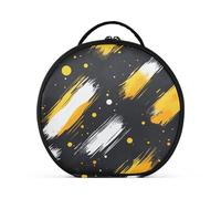 aidingzhi Anstract Art Pennelli Nero Giallo Pois Trucco Borsa Accessori Viaggio Dimensioni Cerniera Cosmetici Borse per le Donne Viaggio con divisori regolabili 11 Pollici