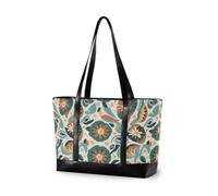 aidingzhi Arancio-verde giapponese Zephyr Cherry Blossoms moderno laptop tote bag per le donne con cerniera tote bag per le donne lavorano con il pannolino