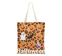 aidingzhi Arancione Halloween Zucca Felice Tote Bag Tela Grande Capacità Borse Della Spesa di Tela Per La Spesa Di Alimentari E Mercato Agricoltori 16 "x15" scuola essenziale