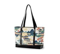 aidingzhi Architettura giapponese moderna tote bag con scomparti con cerniera borsa per pannolini tote per infermieri con