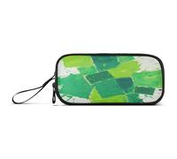 aidingzhi Arte astratta Piazza Splash Ink Verde Nylon Matita Borse Per La Scuola Grande Capacità Penna Matita Astuccio Cancelleria Borsa per Ufficio