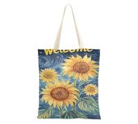 aidingzhi Arte Sole Fiori Borse di Tela Robusta Tela Borse Della Spesa Per La Drogheria Alimentari & Farmers Market 16 "x15" scuola essenziale