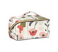 aidingzhi Astratto forme e fiori borsa da viaggio colorata con divisori portatile caso cosmetico trucco borsa verticale autoportante