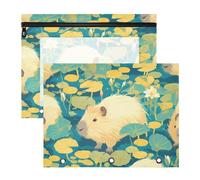 aidingzhi Astucci in plastica trasparente per lettere A4, confezione da 2 pezzi, per studenti e aule, verde carino capybara