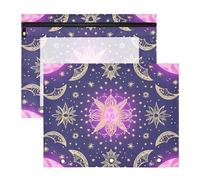 aidingzhi astucci per matite a 3 fori 3 fori per lettere di carta A4, confezione da 2 articoli per la scuola per insegnanti Boho viola mistero luna