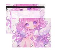 aidingzhi astucci portamatite portatile portapenne caso per A4 carta lettera 2 Pack studenti ufficio carino colore viola ragazza