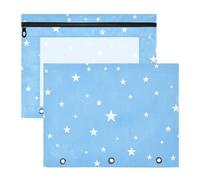 aidingzhi Astuccio con 3 occhielli rinforzati, per lettere formato A4, confezione da 2 pezzi, per studenti e classi infantili, colore: blu