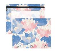 aidingzhi Astuccio con cerniera in plastica cartella di file per A4 Lettera di carta 2 confezioni per studenti che conservano studenti scolastici forniture per insegnanti fiore estate pastello