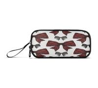 aidingzhi Astuccio gotico rosso e nero in nylon con fiocco di pizzo per bambini astuccio di grande capacità con cerniera borsa di cancelleria per scuola ragazze adolescenti