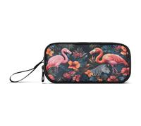 aidingzhi Astuccio grande in nylon con animali selvatici della giungla tropicale, fenicotteri, grande capacità, astuccio per adolescenti, cancelleria per adolescenti