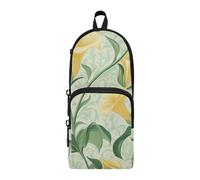 aidingzhi Astuccio in nylon con 3 scomparti, motivo retrò con calla e giglio giallo, per adolescenti, grande capacità, astuccio per penne e matite, cancelleria per la scuola per il college