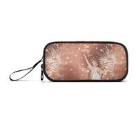 aidingzhi Astuccio in nylon con statua della libertà in oro rosa, materiale scolastico, grande capacità, astuccio per matite, organizer per cancelleria per ragazze adolescenti scolastiche