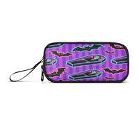 aidingzhi Astuccio in nylon viola con pipistrelli tomba vampiro per studenti universitari astuccio grande capacità astuccio cancelleria organizzatore per adolescenti elementari