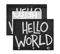 aidingzhi Astuccio multiuso a 3 anelli per raccoglitori a 3 anelli, confezione da 2 pezzi, per insegnanti, forniture per aule Hello World, stile graffiti