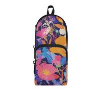 aidingzhi Astuccio portamatite a 3 scomparti in nylon con fiori colorati vivaci astuccio multiuso ed estetico per ragazzi cancelleria per la scuola media