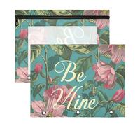 aidingzhi Astuccio trasparente con finestrella per lettere formato A4, confezione da 2 pezzi, per studenti, casa mia, floreale, stile William Morris, color foglia di tè e pesca