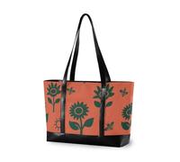 aidingzhi Autunno Rosso Verde Girasole e Api Essentials mens borsa del computer portatile con cerniera tote borse per lavoro per pendolari con pranzo