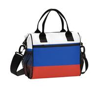 aidingzhi Bandiera della Russia Federazione Russa Nazionale Blu Rosso Lunch Box per Uomini Impermeabile Grande Lunchbox con Tracolla Signore Outdoor M
