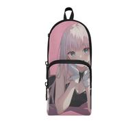 aidingzhi Beauty Anime Bianco Nylon 3 Scomparti Matite Sacchetto Per Teens Studio & Multifunzionale Astuccio Per Ragazze Teen Organizzatore di Cancelleria per Scuola Superiore