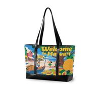 aidingzhi Benvenuti alle Hawaii Sea borse di totalizzatore professionali per il computer portatile delle donne con la chiusura lampo 14 pollici tote bag per la palestra con