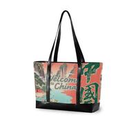 aidingzhi Benvenuti in Cina Scenery Culture borsa per laptop alla moda 14 con cerniera borse di totalizzatore per laptop per lavoro per mamma con