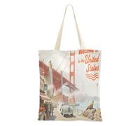 aidingzhi Benvenuti nel Regno Unito, borsa tote in tela riutilizzabile per lavoro, progetti fai da te, shopping, 40,6 x 38,1 cm, essenziale per la scuola