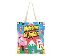 aidingzhi Benvenuto in Giappone Scenery Culture Canvas Tote Tote Tote Bag riutilizzabile con tasche per lavoro, progetti fai da te, shopping, 40,6 x 38,1 cm, essenziale per la scuola