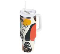 aidingzhi Bicchiere da coldee in acciaio inox, con coperchio a prova di perdite e cannuccia, per bambini, riutilizzabile, sottovuoto, da viaggio, idea regalo per uomo e donna