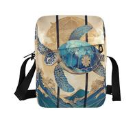 aidingzhi Blu Boho Turtle borsa messenger da uomo Borsa a tracolla Crossover Borse da donna Tracolla Regolabile per lavoro sport all'aria aperta