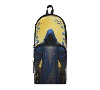 aidingzhi Blu e Oro Misteriosi Tarocchi Astrologerk Nylon 3 Scomparti Cerniera Matita Astuccio Grande Capacità Astuccio Per Ragazze Cancelleria Organizzatore per la Scuola Superiore