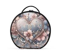 aidingzhi Blu Rosa Barocco Farfalla Cuore Borsa Da Viaggio Verticale Free-Standing Portatile Borsa Cosmetica Per Borsa con divisori regolabili 11 IN
