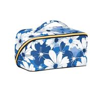 aidingzhi Blue and FLOWERs Borsa da viaggio con divisori Grandi Borse per il trucco per le donne Accessori da viaggio