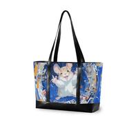 aidingzhi Blue Hamster Astronaut Grande Capacità borsa del computer portatile per le donne con cerniera tote per le signore con